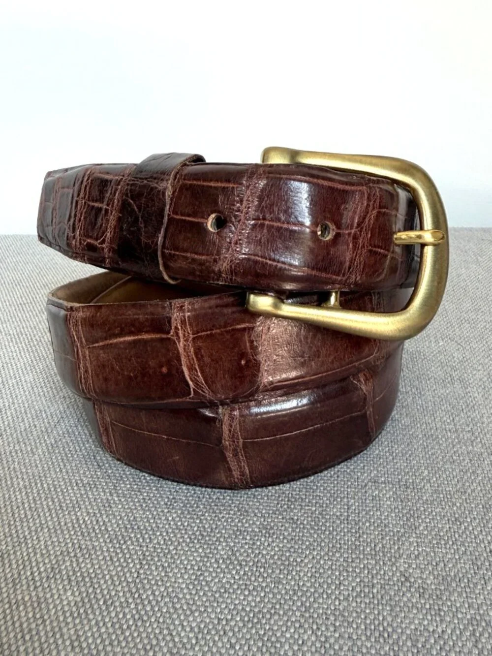 Brown Genuine Crocodile Belt (Vintage?) COCODRILO LEGITIMO Mexico